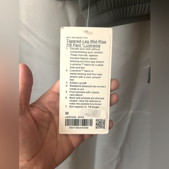 Lululemon Tapered Leg Mid-Rise 7/8 Pant *Luxtreme BRAND NEW - Picture 1 of 6